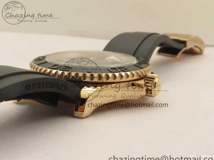 0405 Yacht-Master 126655 RG 3EF 1:1 Best Edition Black Ceramic Bezel on Black Rubber Strap VS Reliable 2488